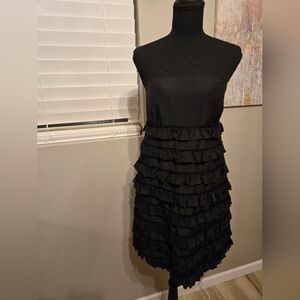 GAP Black Ruffle Mini Dress, Strapless